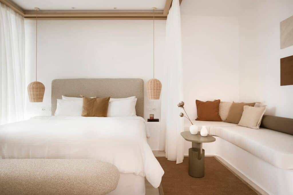 Luxury Pool Suite with Side Sea View in Cyclades, Greece.