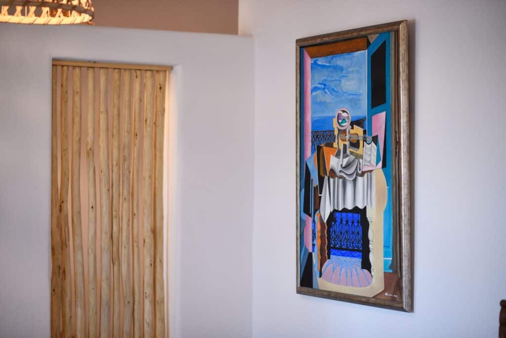 Elegant master suite with plunge pool in the Cyclades, featuring contemporary decor and scenic views.