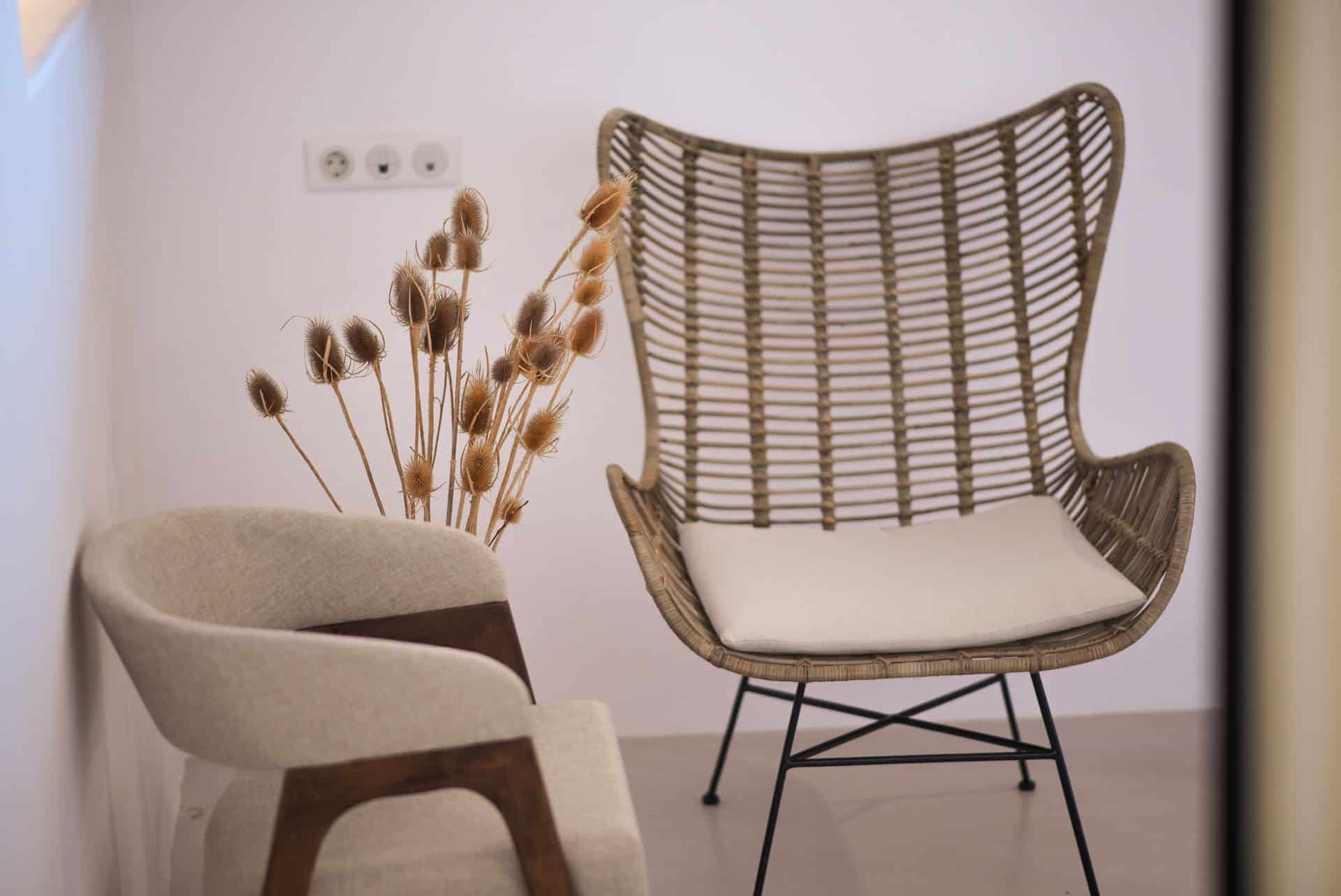 Elegant master suite with plunge pool and stylish seating area.