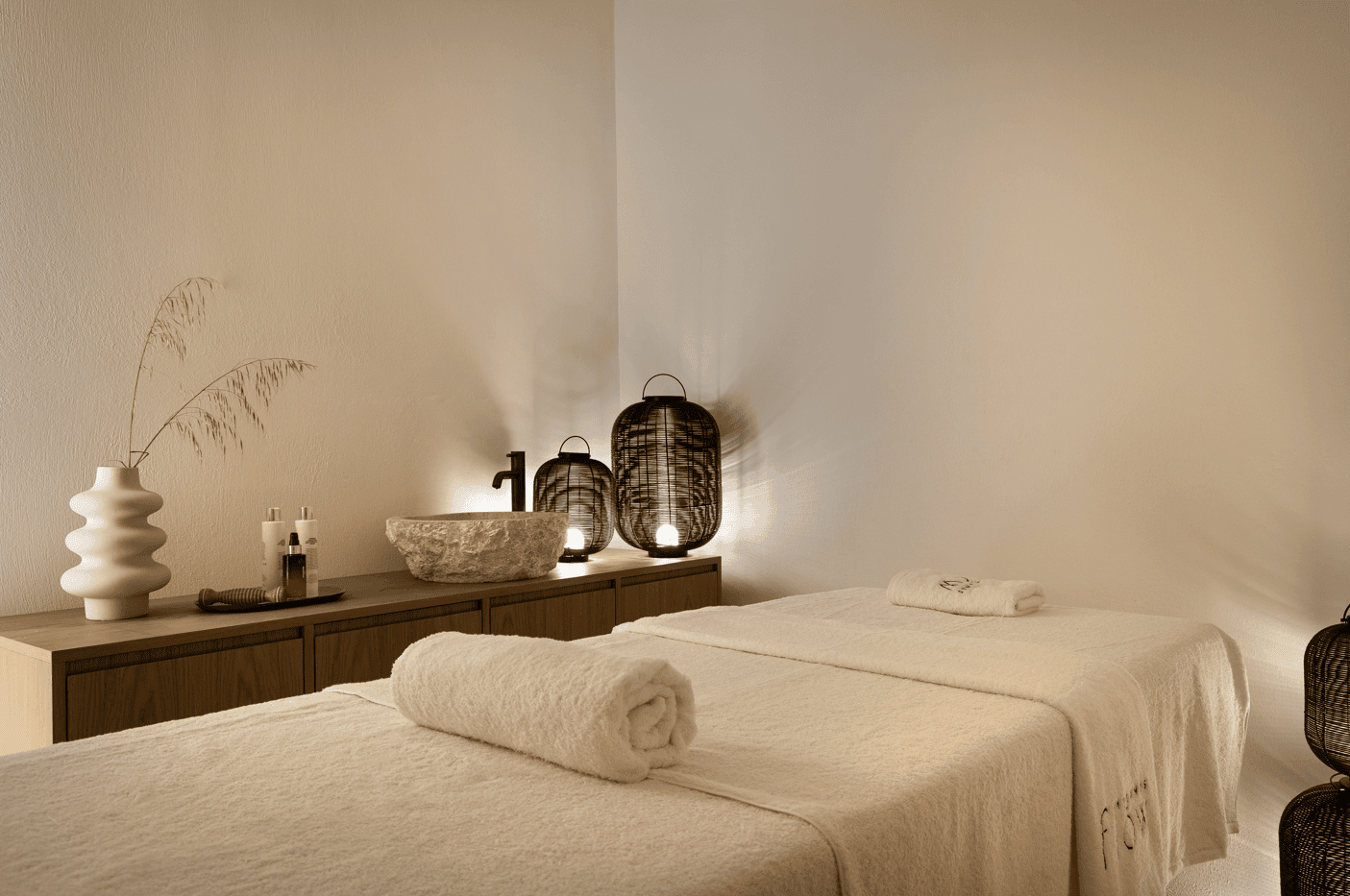Relaxing spa room at Mr and Mrs White Hotels Cyclades, Mykonos.