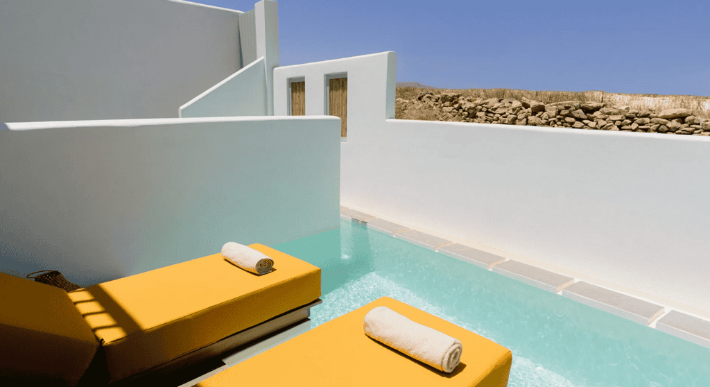 Infinity pool at Mr and Mrs White Paros Suites, Cyclades, Greece.
