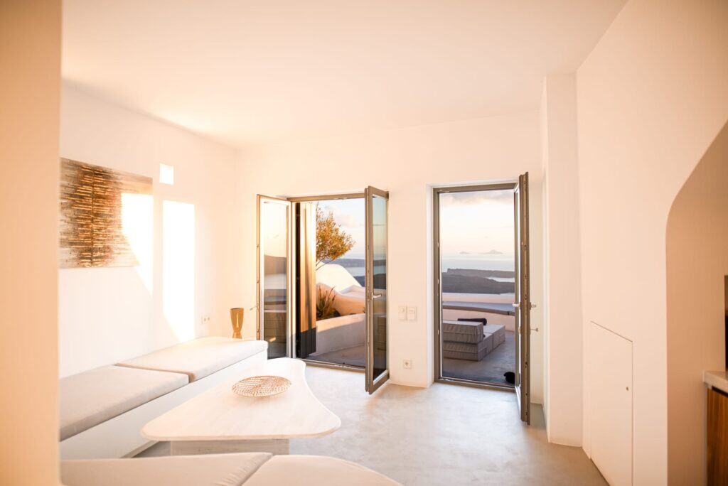 Indoor pool at Heavens Edge Villa, Cyclades, Greece.