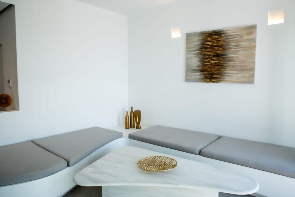 Indoor pool at Heavens Edge Villa, Cyclades, Mr and Mrs White Hotels.