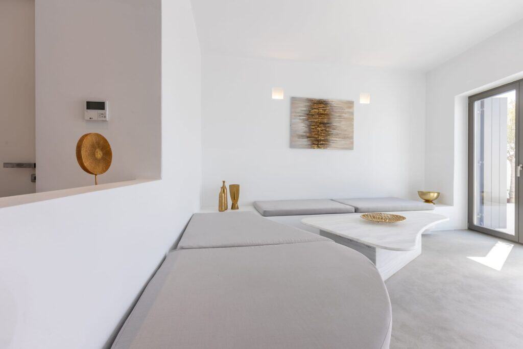 Indoor pool at Heavens Edge Villa, Cyclades, Mr and Mrs White Hotels.