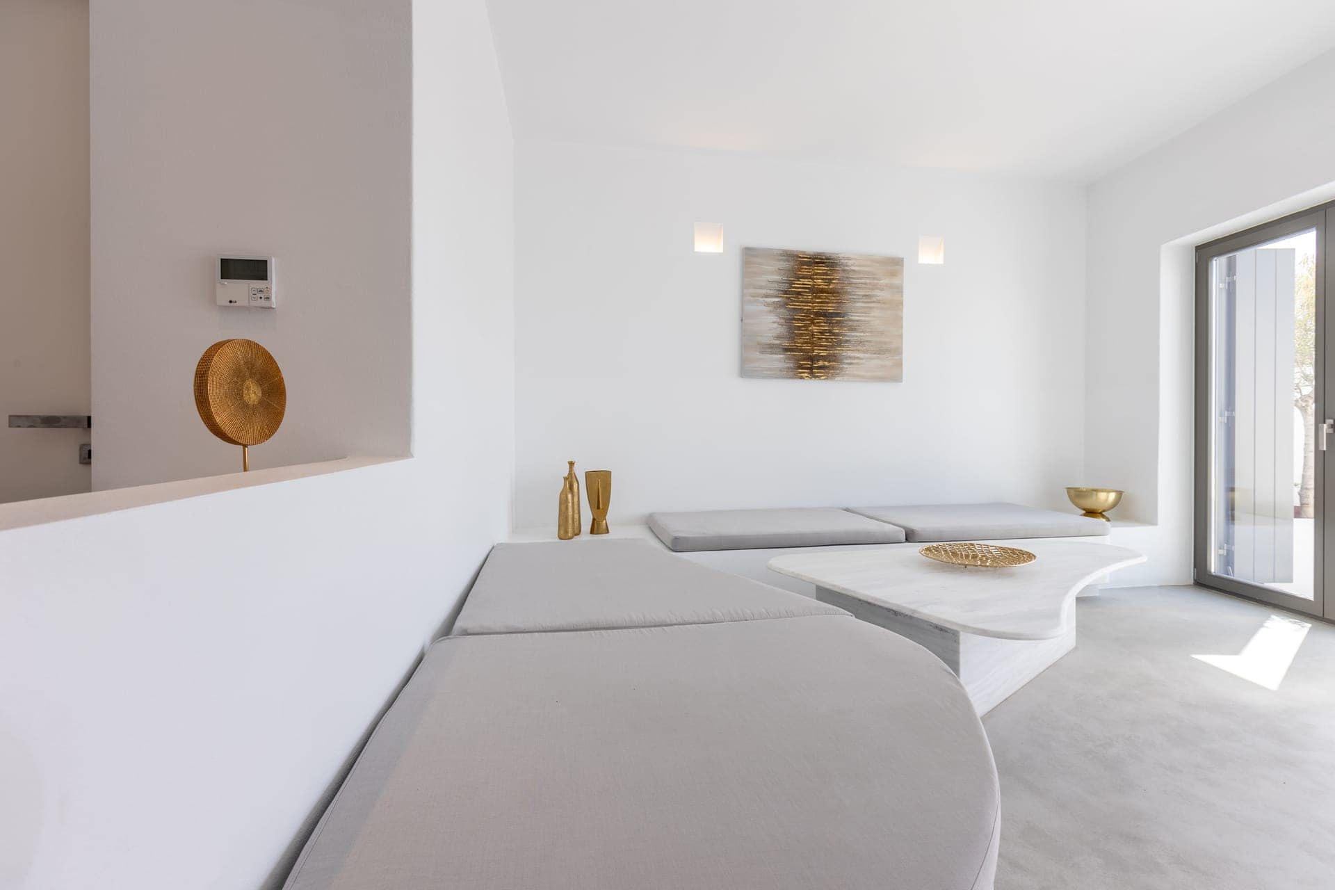 Indoor pool at Heavens Edge Villa, Cyclades, Mr and Mrs White Hotels.