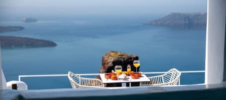 Sea view from Heavens Edge Villa with indoor pool in the Cyclades, Greece. Perfect for a relaxing ge.