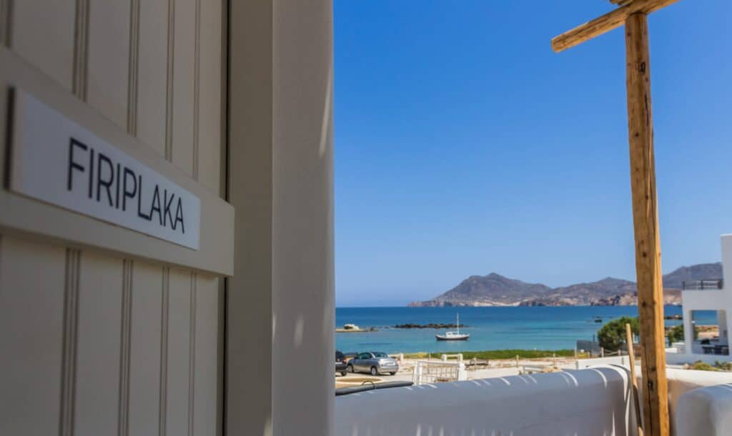 View of the Aegean Sea from Firiplaka Suite at Mr and Mrs White Hotels Cyclades.