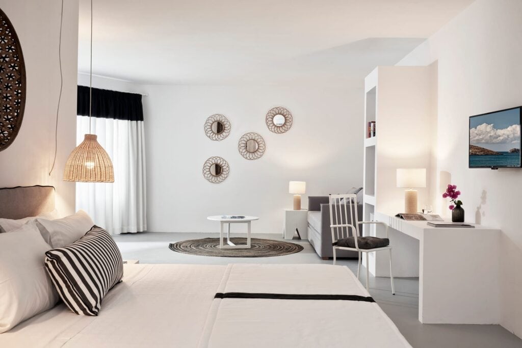 Elegant one-bedroom suite with garden view, perfect for relaxing stays at Mr and Mrs White Hotels Cy.