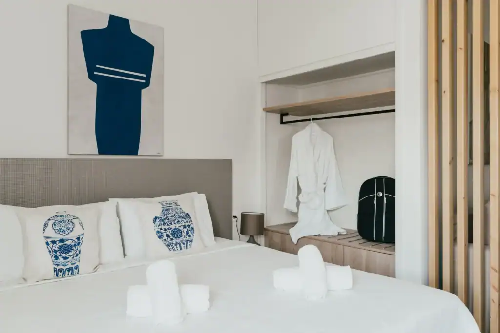 Sea View Suite with Modern Interior and Comfortable Bed.