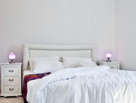 Elegant bedroom in a two-bedroom villa with private pool at Mr and Mrs White Hotels Cyclades.