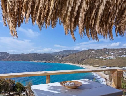 Junior Suite with Sea View overlooking the Aegean Sea and Cyclades islands.