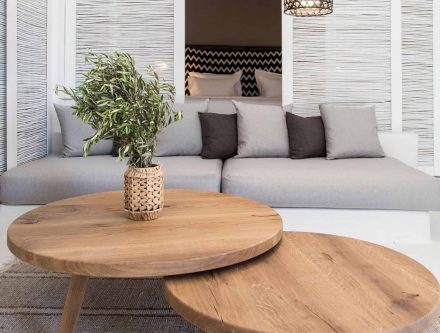 Elegant living space with modern decor and cozy seating area.