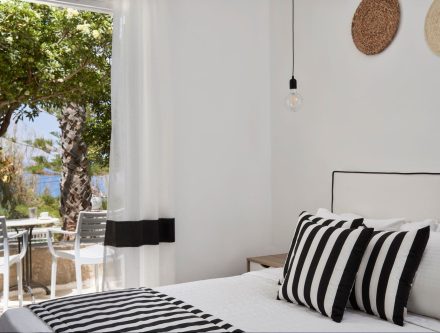 Sea view comfort double room at Mr and Mrs White Hotels Cyclades.