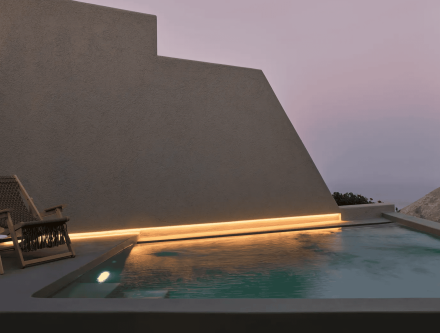 Heated pool in honeymoon suite at Mr and Mrs White Hotels Cyclades, perfect for romantic getaways.